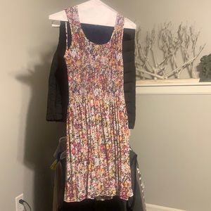 Pink/orange/white/navy floral dress XS